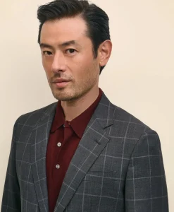 Slim Fit Wool Windowpane 1818 Suit