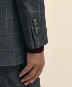 Slim Fit Wool Windowpane 1818 Suit