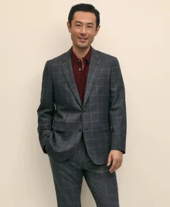 Slim Fit Wool Windowpane 1818 Suit
