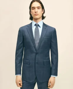 Slim Fit Wool Windowpane 1818 Suit