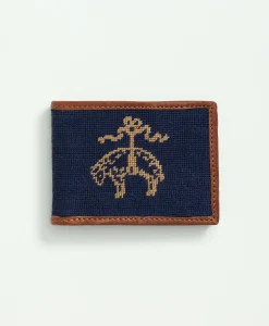 Smathers & Branson Cotton Needlepoint Billfold Wallet