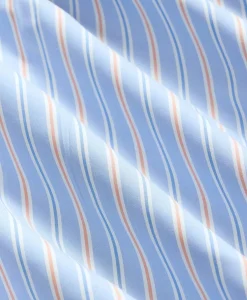 Stretch Cotton Non-Iron Broadcloth Polo Button-Down Collar, Stripe Sport Shirt