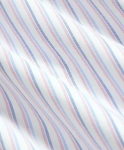 Stretch Cotton Non-Iron Oxford Polo Button Down, Double-Stripe Short Sleeve Sport Shirt