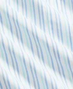 Stretch Non-Iron Cotton-Oxford Polo Button-Down, Short-Sleeve Check Striped Sport Shirt