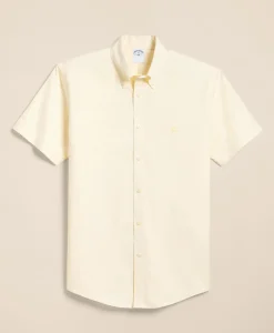 Stretch Non-Iron Cotton-Oxford Polo Button-Down Short-Sleeve Sport Shirt