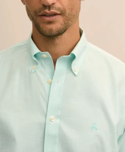 Stretch Non-Iron Cotton-Oxford Polo Button-Down Short-Sleeve Sport Shirt