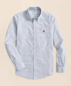 Stretch Non-Iron Oxford Button-Down Collar, Bengal Stripe Sport Shirt