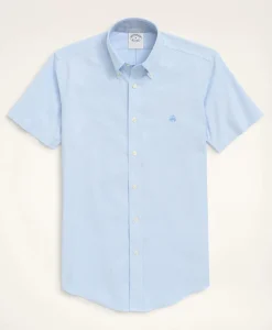 Stretch Non-Iron Oxford Button-Down Collar Short-Sleeve Sport Shirt