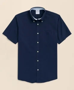 Stretch Non-Iron Oxford Button-Down Collar Short-Sleeve Sport Shirt