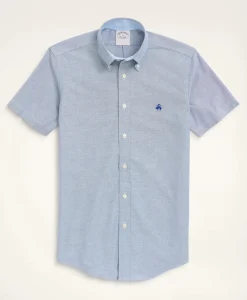 Stretch Non-Iron Oxford Button-Down Collar Short-Sleeve Sport Shirt