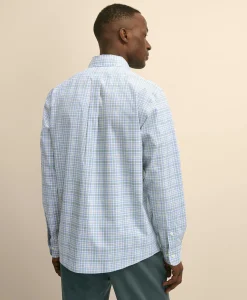 Stretch Non-Iron Poplin Polo Button-Down, Sport Shirt