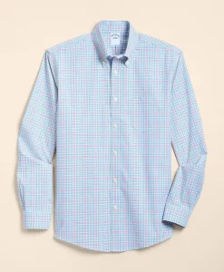 Stretch Non-Iron Poplin Polo Button-Down, Sport Shirt