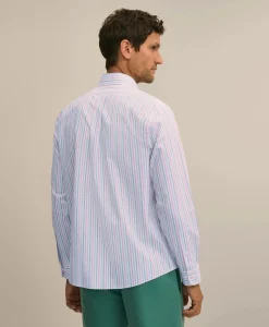 Stretch Non-Iron Poplin Polo Button-Down, Sport Shirt