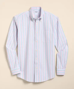 Stretch Non-Iron Poplin Polo Button-Down, Sport Shirt