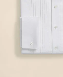 Stretch Supima® Cotton Broadcloth Wing Collar, Tuxedo Shirt
