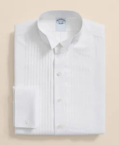 Stretch Supima® Cotton Broadcloth Wing Collar, Tuxedo Shirt