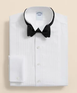 Stretch Supima® Cotton Broadcloth Wing Collar, Tuxedo Shirt
