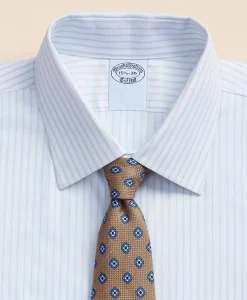Stretch Supima® Cotton Non-Iron Royal Oxford Ainsley Collar, Stripe Dress Shirt