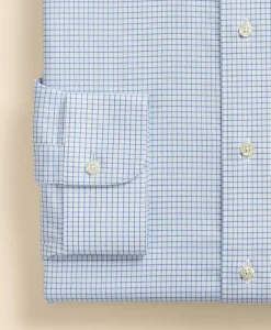 Stretch Supima® Cotton Non-Iron Royal Oxford Ainsley Collar, Grid Check Dress Shirt
