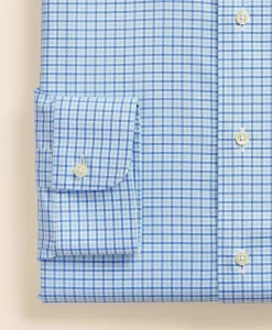 Stretch Supima® Cotton Non-Iron Royal Oxford English Spread Collar, Tattersall Dress Shirt