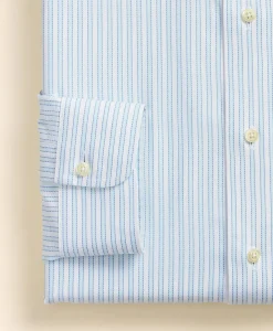 Stretch Supima® Cotton Non-Iron Royal Oxford Ainsley Collar, Outline Stripe Dress Shirt