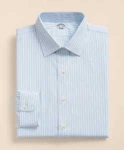Stretch Supima® Cotton Non-Iron Royal Oxford Ainsley Collar, Outline Stripe Dress Shirt