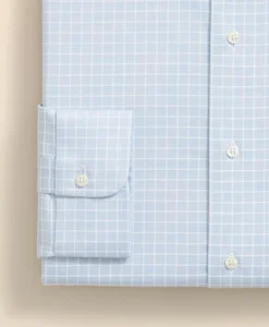 Stretch Supima® Cotton Non-Iron Textured Dobby Ainsley Collar, Graph Check Dress Shirt