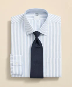 Stretch Supima® Cotton Non-Iron Ainsley Collar, Stripe Dress Shirt