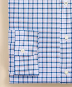 Stretch Supima® Cotton Non-Iron Broadcloth Button-Down Collar Bold Check Dress Shirt