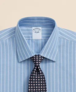 Stretch Supima® Cotton Non-Iron Royal Oxford Ainsley Collar, Striped Dress Shirt