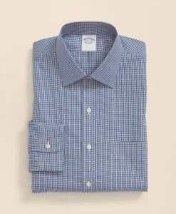 Stretch Supima® Cotton Non-Iron Pinpoint Oxford Ainsley Collar, Gingham Dress Shirt