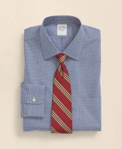 Stretch Supima® Cotton Non-Iron Pinpoint Oxford Ainsley Collar, Gingham Dress Shirt