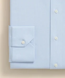 Stretch Supima® Cotton Non-Iron English Spread Collar, Herringbone Dress Shirt