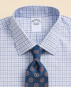 Stretch Supima® Cotton Non-Iron Broadcloth Ainsley Collar Multi Check Dress Shirt