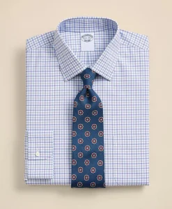 Stretch Supima® Cotton Non-Iron Broadcloth Ainsley Collar Multi Check Dress Shirt