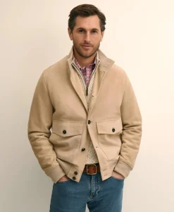 Suede Safari Bomber Jacket