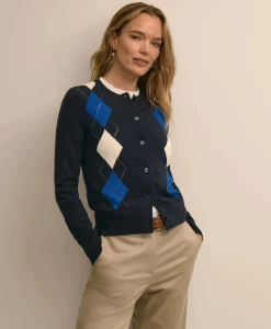 Supima® Cotton Argyle Cardigan