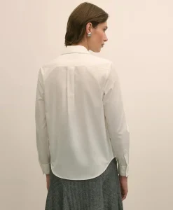 Supima® Cotton Beaded-Trim Poplin Shirt