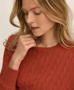 Supima® Cotton Cable Crewneck Sweater