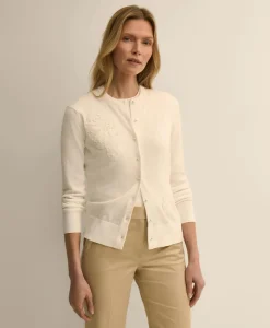 Supima® Cotton Floral Embroidered Cardigan