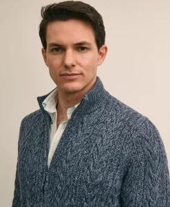Supima® Cotton Full-Zip Cable Sweater