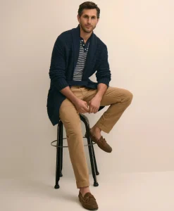 Supima® Cotton Jacquard Belted Shawl Cardigan