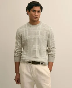 Supima® Cotton Jacquard Plaid Sweater