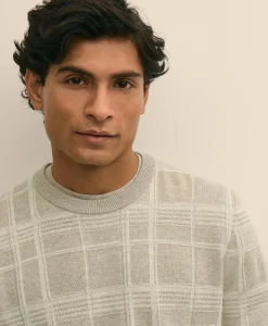 Supima® Cotton Jacquard Plaid Sweater