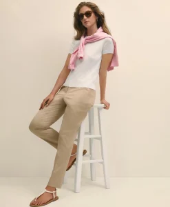Supima® Cotton Jersey Short-Sleeve Sweater