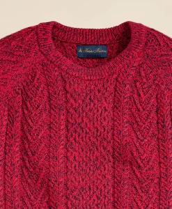 Supima® Cotton Mouliné Fisherman Sweater