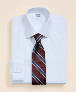 Supima® Cotton Non-Iron Dobby Ainsley Collar Striped Dress Shirt