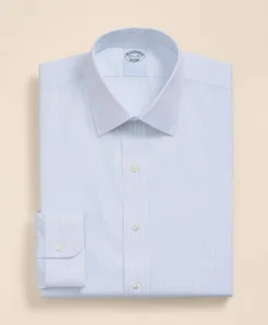 Supima® Cotton Non-Iron Dobby Ainsley Collar Striped Dress Shirt