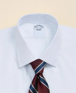 Supima® Cotton Non-Iron Dobby Ainsley Collar Striped Dress Shirt