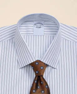 Supima® Cotton Non-Iron Dobby Ainsley Collar Striped Dress Shirt
